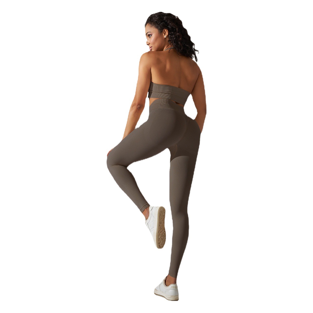 Europa y América transfronteriza sin costuras espalda halter ropa interior deportiva ropa de yoga traje fitness sujetador yoga pantalones de dos piezas conjunto para las mujeres