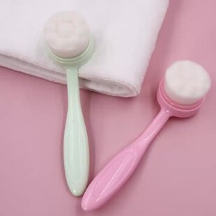 Long Handle Hand Cleansing Brush Bump Massage Soft Hair Face Brush Cleaner Manual Face Washing Tool