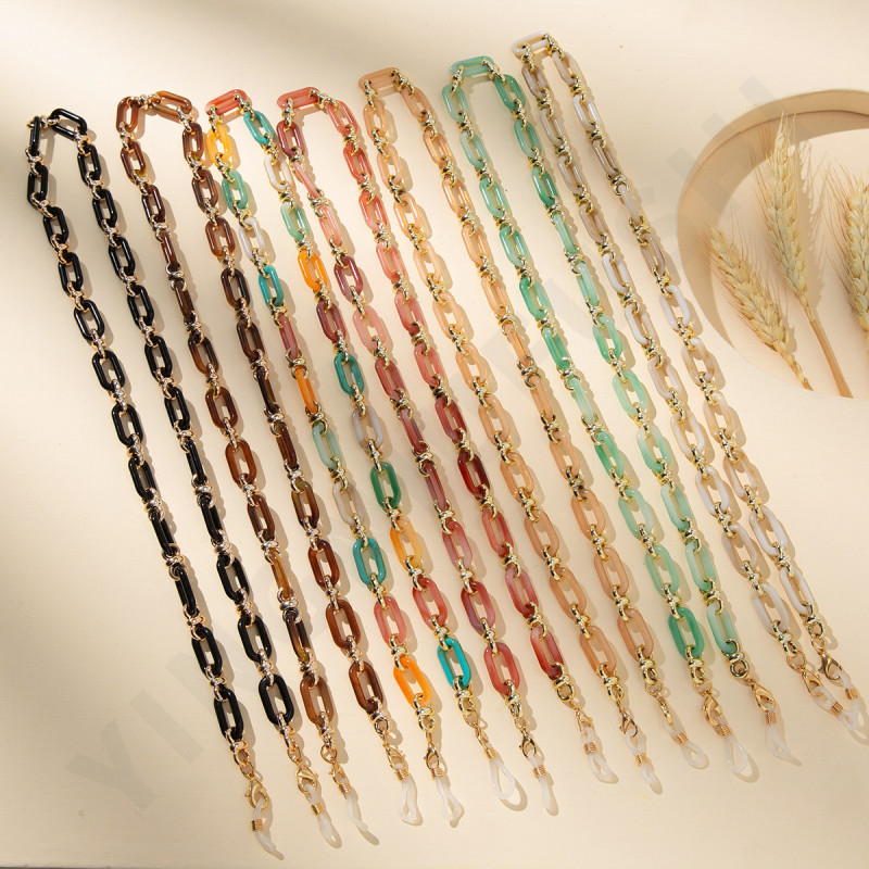 New Cross-Border Glasses Chain Acrylic Fashion Anti-Lost Glasses Hanging Neck Chain Glasses Rope Spot Manufacturer Wholesale