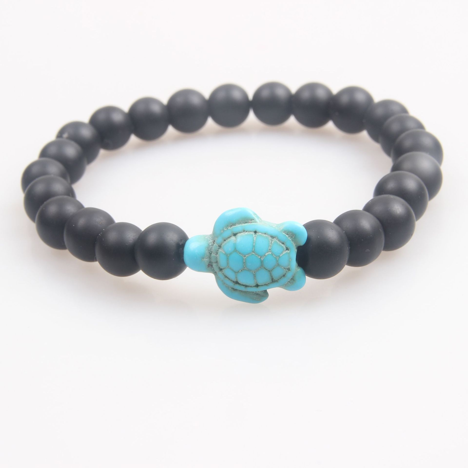 블랙스톤 청록색 거북이 팔찌 8mm, 약 23개, 19g