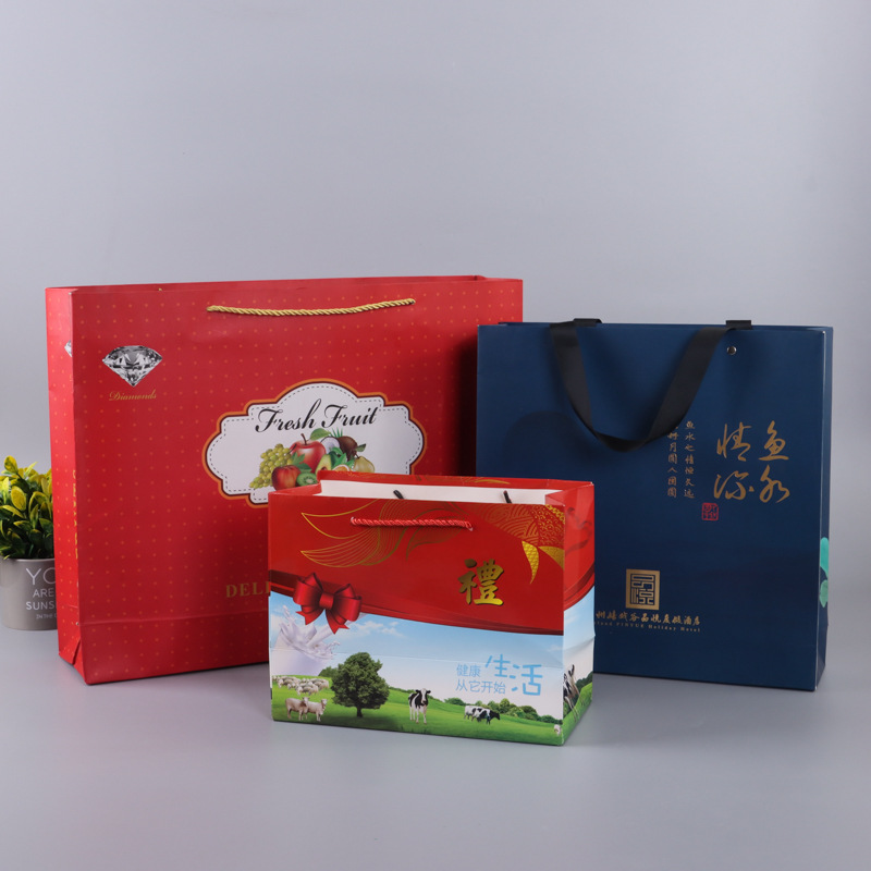 现货手提纸袋通用礼袋手提袋批发服装企业包装食品手提纸袋Logo
