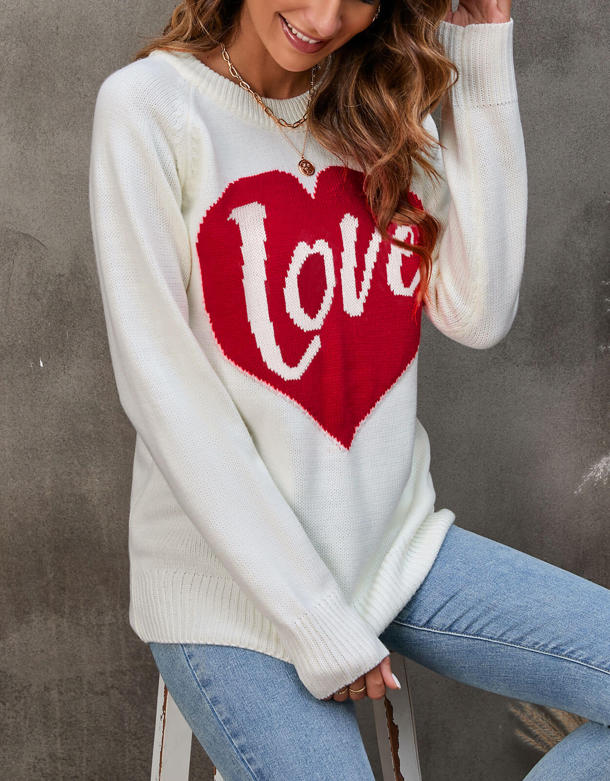 Women's Sweater Long Sleeve Sweaters & Cardigans Elegant Streetwear Letter Heart Shape display picture 2