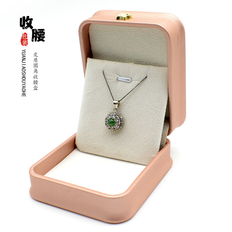 Fabricante de cuero pu cepillado caja de joyería caja de anillo caja de moda colgante caja de joyería de la pulsera