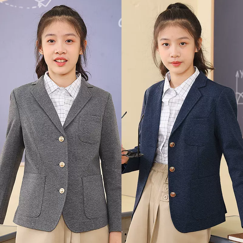 中小学生校服礼服儿童西装男女童西服灰色春秋款代学院风校园风