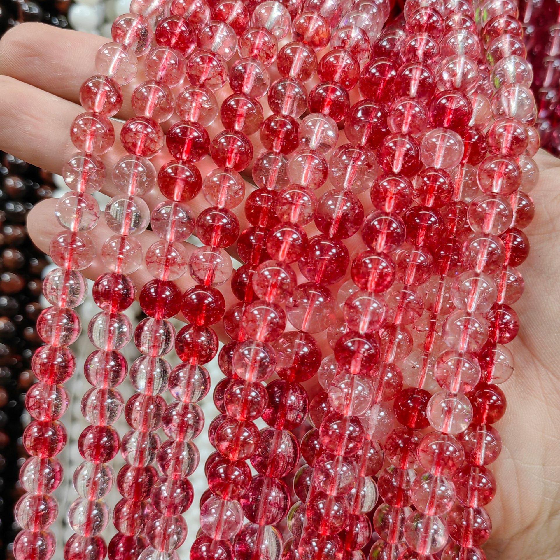 Vidrio de alta imitación cristal fantasma multicolor cuentas dispersas semiacabadas accesorios de joyería DIY cuentas hechas a mano al por mayor