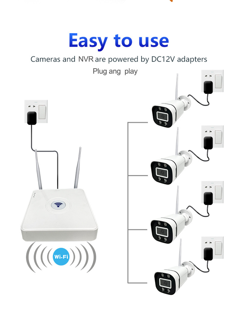 Tuya Graffiti WiFi-Paket kabelloses intelligentes 2-Megapixel-Hochauflösungs-4-Kanal-NVR-Paket Netzwerk-Überwachungskamera