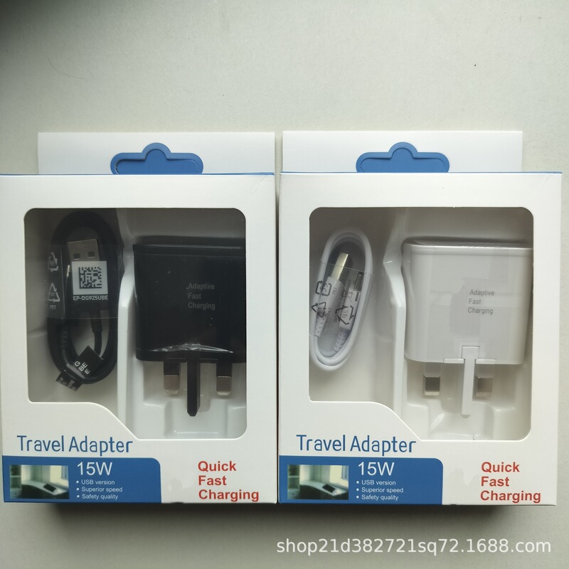 Suitable for Samsung S8S6 Fast Mobile Phone Charger Data Cable Set Qc3.0 Fast Charging Charging Head USB Flash Charging
