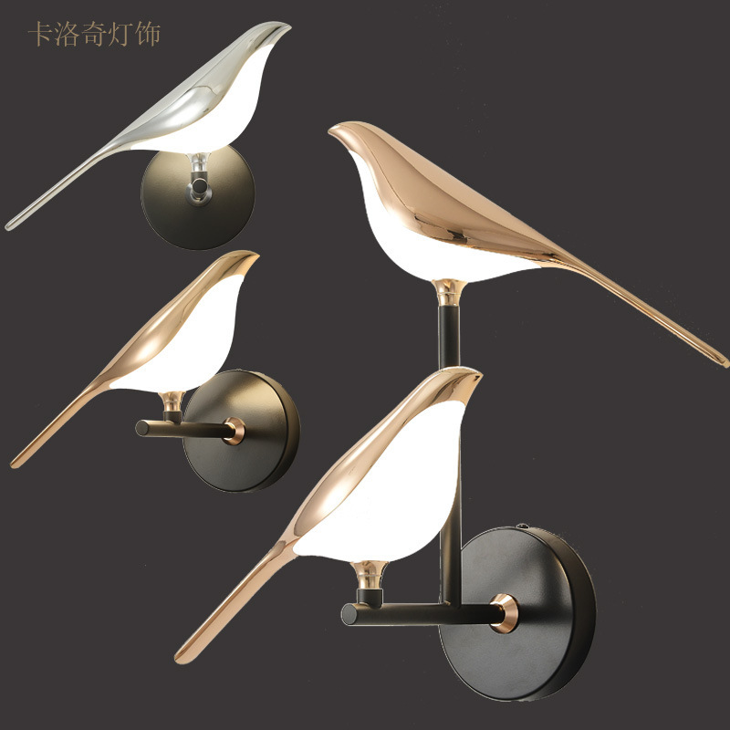 Magpie wall lamp modern minimalist living room TV background wall led desk lamp light luxury creative bedroom hotel bird wall lamp Magpie wall lamp modern minimalist living room TV background wall led desk lamp light luxury creative bedroom hotel bird wall lamp