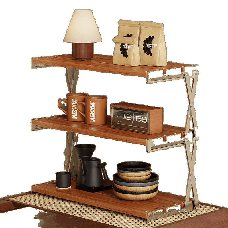 Estante de escritorio Estante de almacenamiento plegable hecho a mano para deportes electrónicos Estante en capas aumentado Estante multicapa de acero inoxidable para oficina