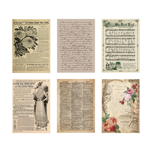 Classical historical records series handbook material paper retro handbook material book creative English alphabet stationery sticker set