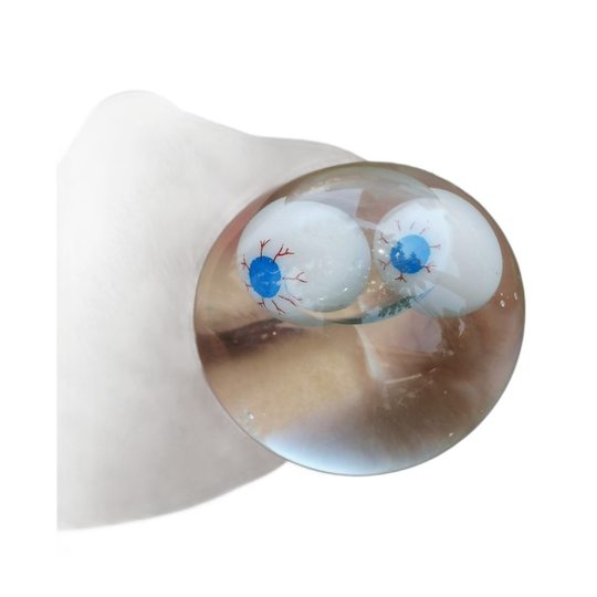 Factory direct Halloween eyeball egg vent water polo night market stall slow rebound decompression pinch music toys