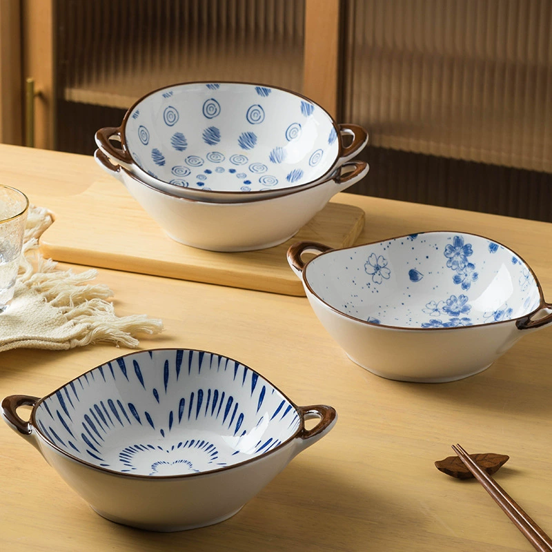 Japanese big soup bowl, ceramic tableware, high-quality style