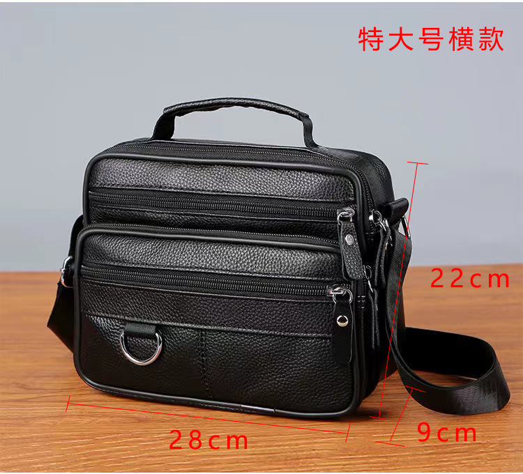 Bolso de hombre de cuero de nuevo estilo, bolso de mensajero de calidad, bolso casual de alta gama, mochila de cuero suave, bolso de hombro de piel de vaca de primera capa, bolso