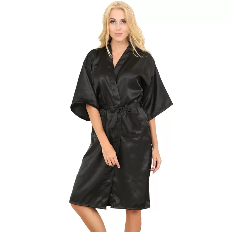 (Cross-border trading), long solid thin sexy bathrobe