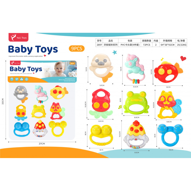 Sonajero Infantil de Animales de Dibujos Animados de Plástico Giratorio, Con Sonido para Bebés