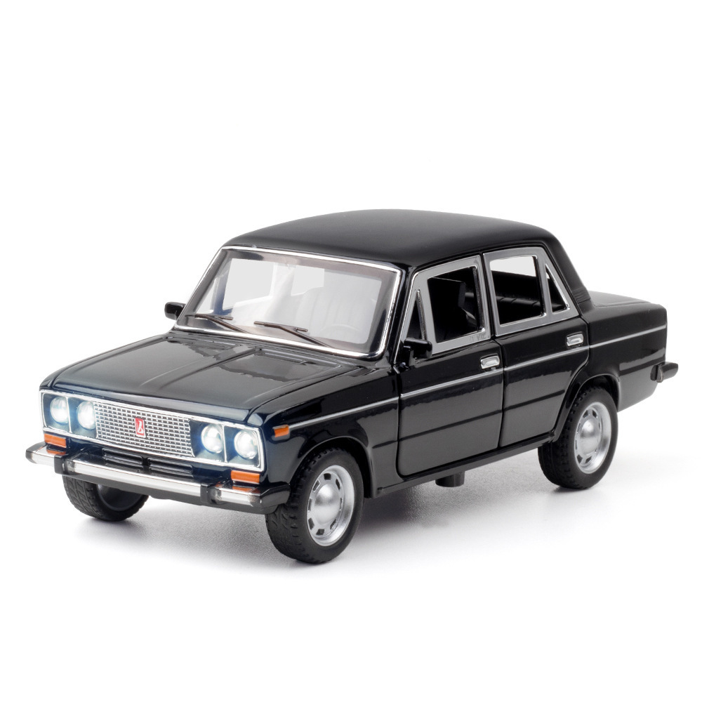 Jianyuan aleación modelo de coche 1:24 Lada Retro Coche clásico tire de la puerta trasera sonido jugando coche música modelo adornos