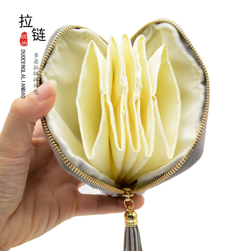 ハイエンドのジュエリー収納多層ブレスレットペンダントリングポータブル旅行ジッパーバッグ中間層ギフトバッグ|undefined
