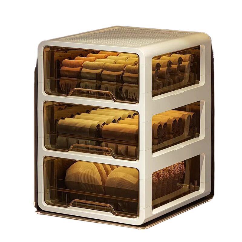 Caja de almacenamiento de ropa interior tipo cajón, ropa interior, armario doméstico, calcetines, armario de separación 3 - en - 1 y ropa laminada
