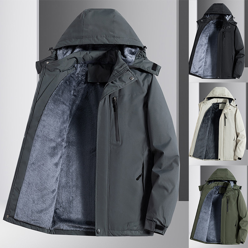 Abbigliamento maschile per uomo, abbigliamento da alpinismo per esterni ispessito, giacca per mezza età e anziani, antivento e caldo, può essere riqualificato_voghion.com