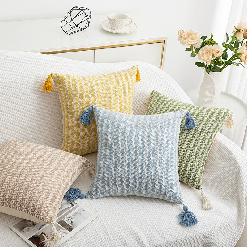 Modern and minimalistic sofa, pillow, pillowcase for bed, print