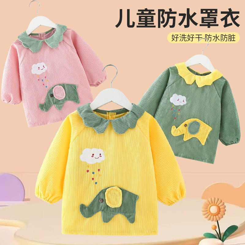 Детские комбинезоны, осенне-зимняя непромокаемая детская одежда с защитой от грязи, фартук с длинными рукавами для мальчиков и девочек, перевернутая куртка с нагрудником