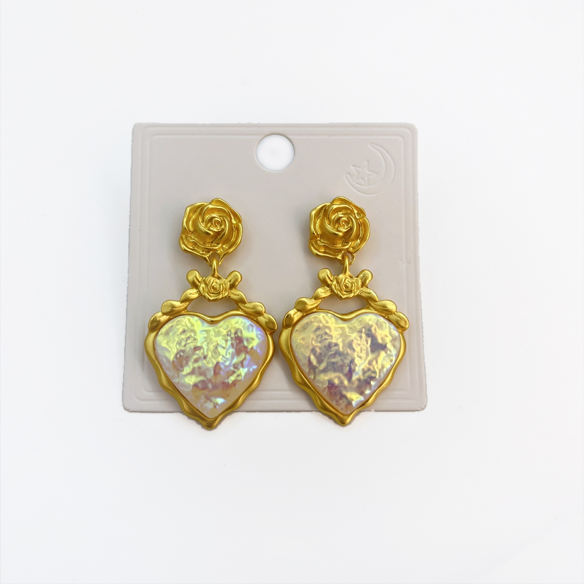 24g Weight Alloy Ear Needle Material Drop Earrings Classification 1 Pair Quantity Banquet, Daily, Party Occasion Alloy Material Heart Shape Pattern Women's Gender Casual, Retro Style 1 Pair Casual Retro Heart Shape Alloy Drop Earrings 7