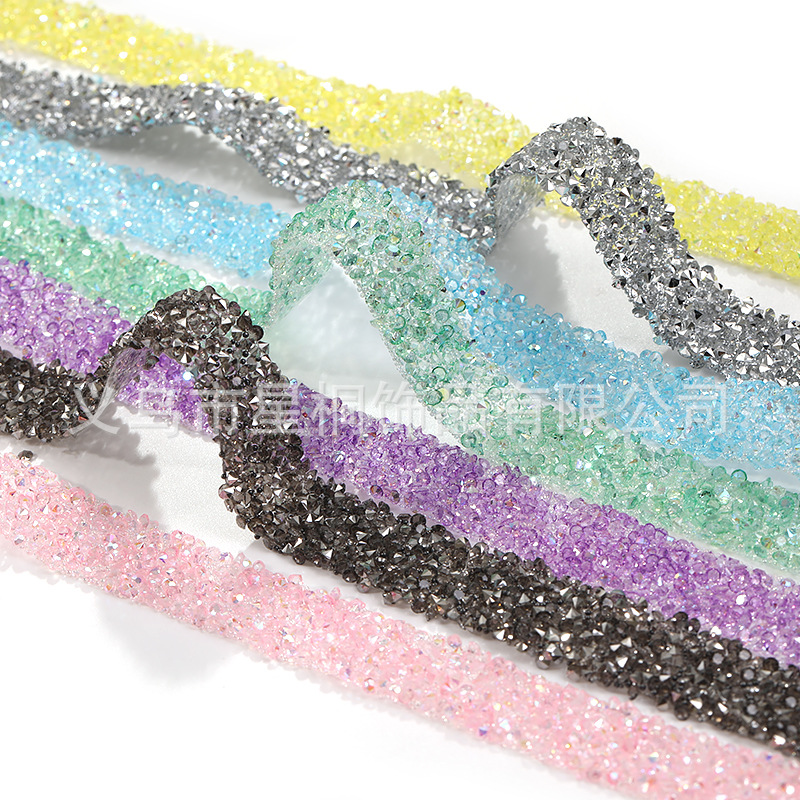 Cross-Border Supply of 1.2cm Wide Resin Drill Tape DIY Self-Adhesive Transparent Color Loose Diamond Adhesive Patch Drill Strip Double-Sided Adhesive Drill Strip