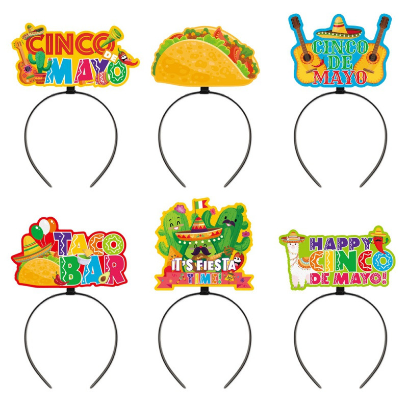 Carnaval mexicano transfronterizo decoración Taco Bar divertido tocado México 5 de mayo decoración diadema
