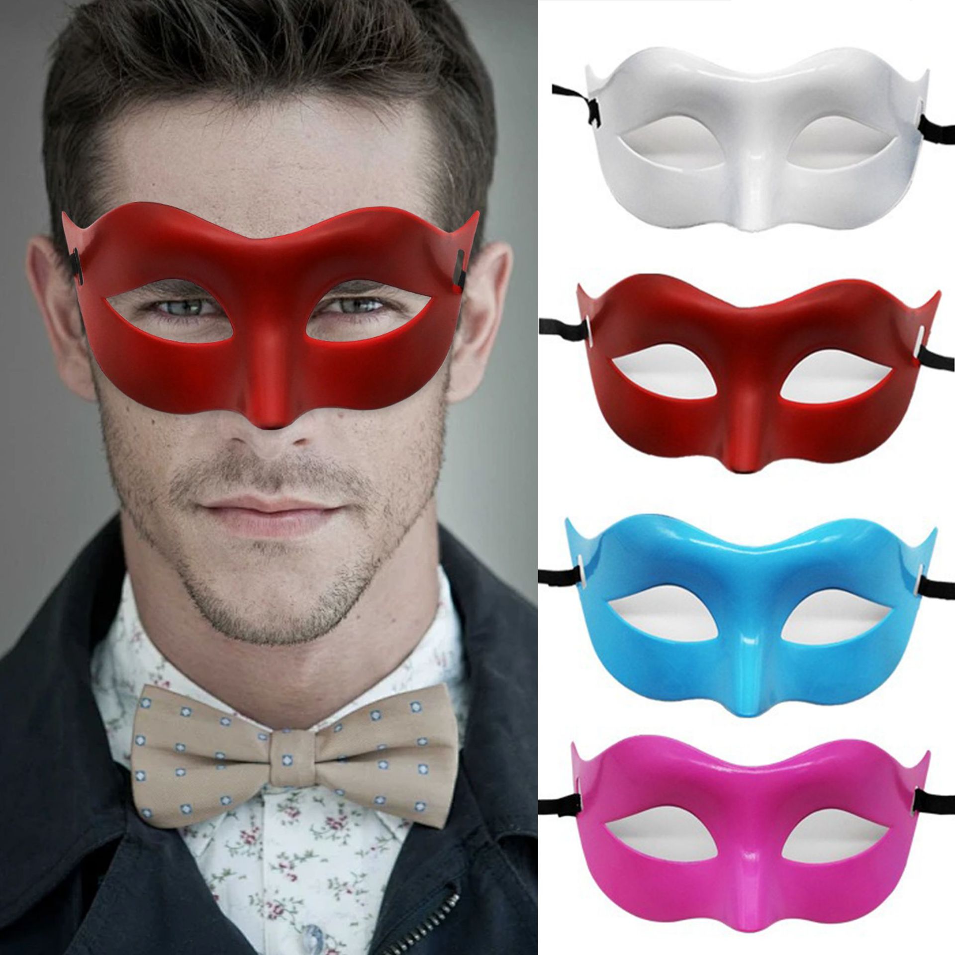 Transfronterizo Amazon Plato de luz PP Hombres Media Cara Ball Party Supplies Mascarada Zorro Show Mascarada