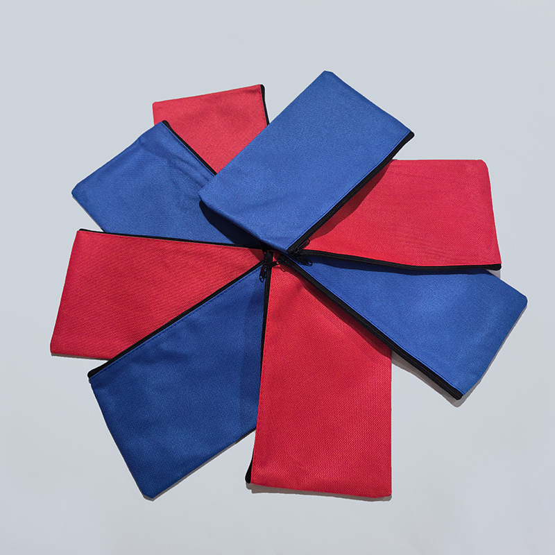 Bolso de lápices de tela Oxford transfronterizo al por mayor Bolso de lápices de lona con cremallera para estudiantes Bolso cosmético de impresión Bolso de almacenamiento personalizado