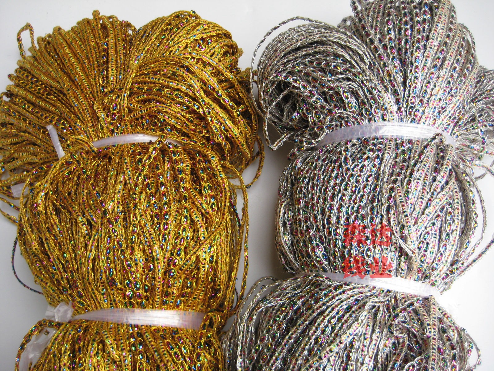 现货花边5MM 8MM金银七彩八字宝石线花边25米民族服装辅料DIY