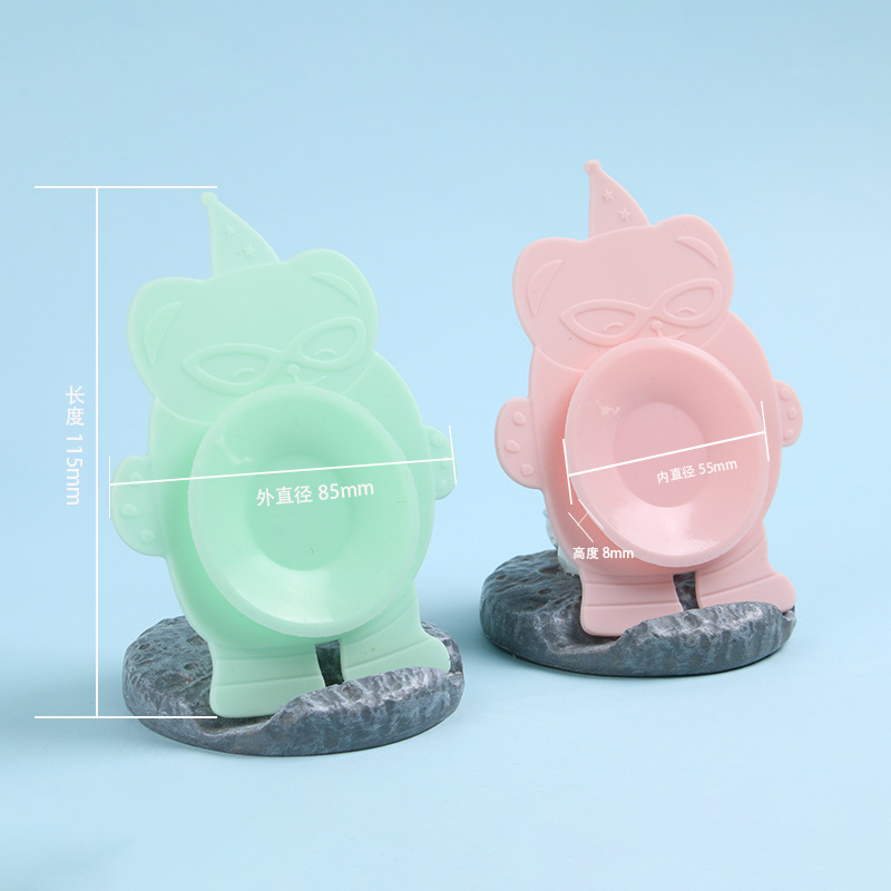 녹색* 원형 실리콘 흡입 컵