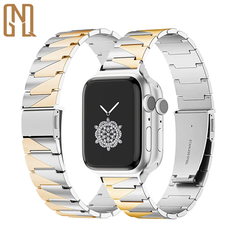 Applicable Apple apple iwatch SE7-1 Generation stainless steel Metal Band new pattern intelligence Watch strap