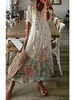 Cute long dress for leisure, European style, loose fit, V-neckline