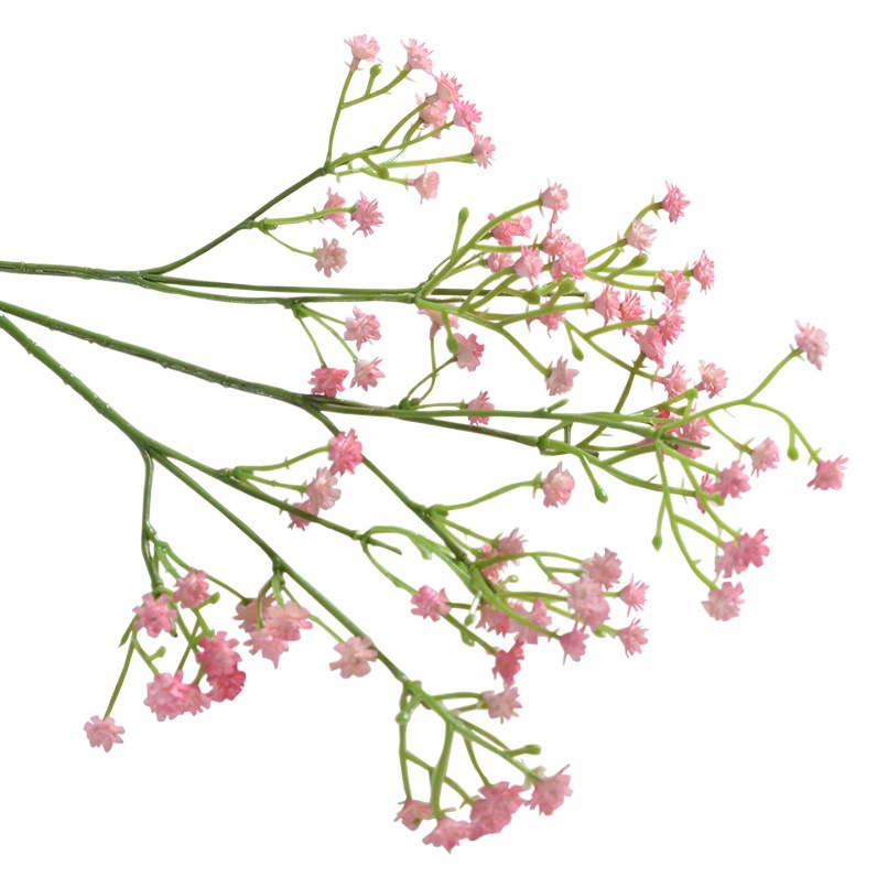 Ramo de gypsophila artificial: flores artificiales de plástico suave al tacto con tres puntas para decoraciones de boda.