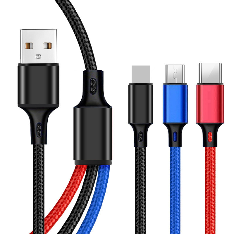 一引き三データ線リンゴ快充三合一データ線適用安卓type-c充電線ロゴプレゼント|undefined