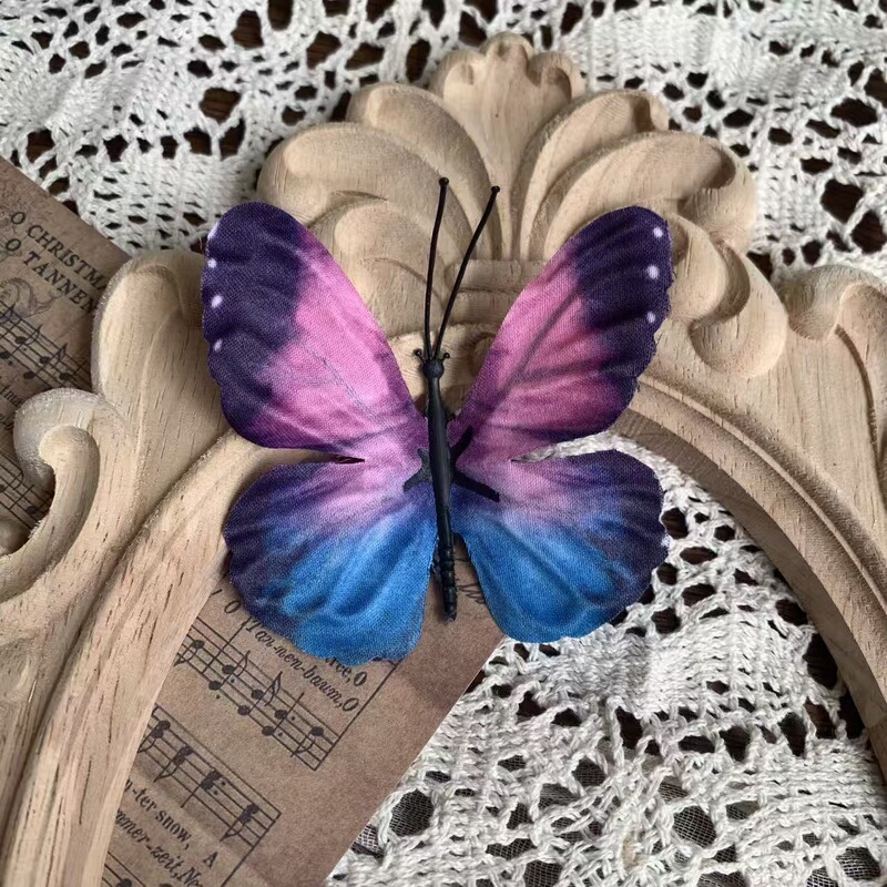 蝴蝶花头 枯枝蝴蝶 背景墙DIY拍照道具假花 写真馆立体蝴蝶仿真花|undefined