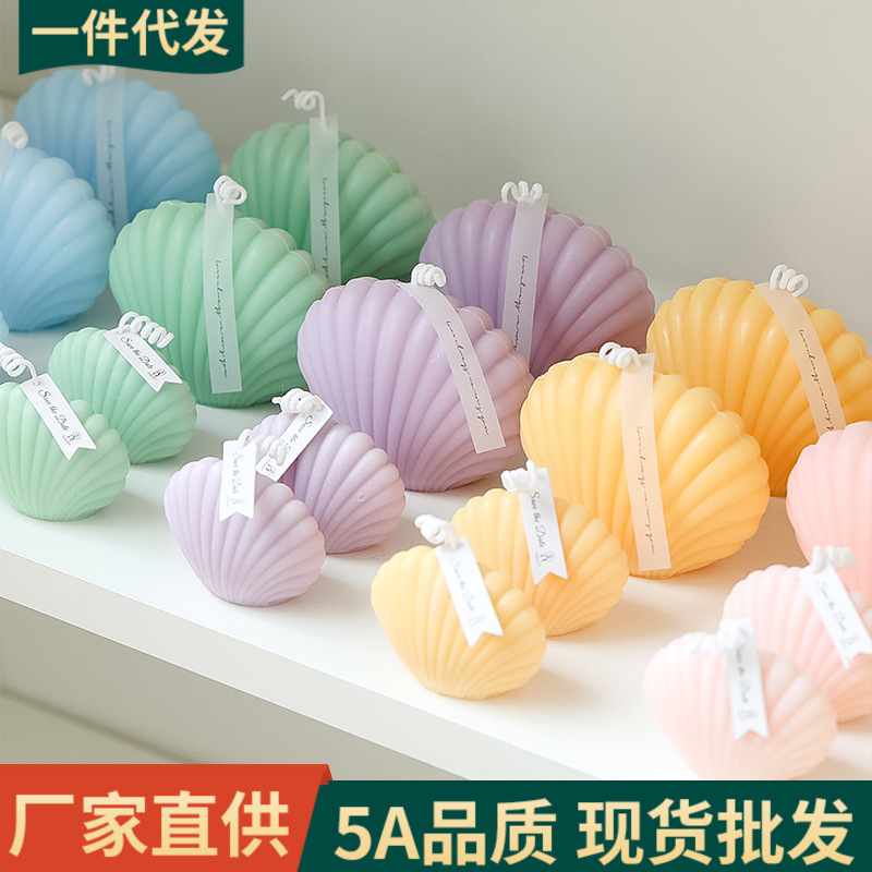 Vela de aromaterapia de concha pequeña al por mayor Aromaterapia de boda creativa hecha a mano Regalo de regalo con forma de fragancia de ins Vela