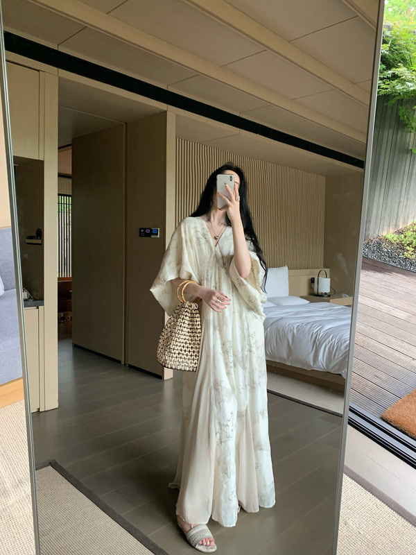 有洧Youwei夏天巨好看的连衣裙女夏2025新款新中式禅意风长款裙子|undefined