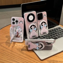 淡粉哭娃适用苹果17promax手机壳华为pura70支架vivo小米iPhone16