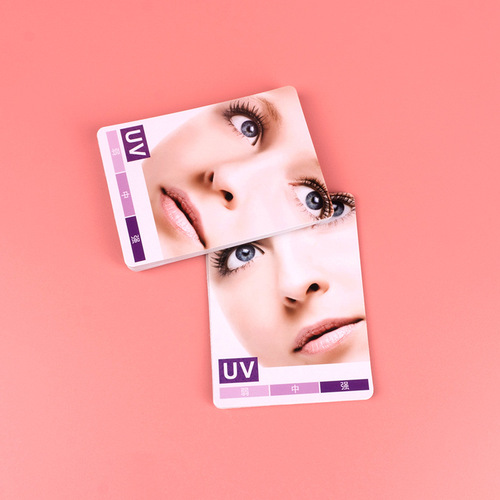 PVC UV test card detection card skin care products UV sun protection index detection intensity indicator card