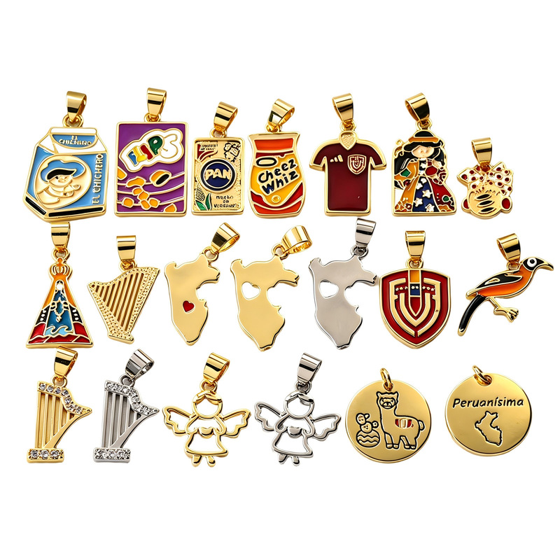 Cross-border Amazon Temu hot-selling zircon-inlaid shield with national flag design hand accessory bracelet pendant wholesale