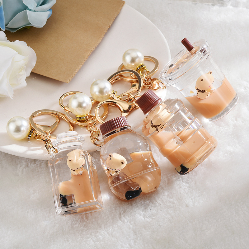 60g Weight Bag Pendant, Keychain Classification Cute Bear Arylic Patchwork Unisex Bag Pendant Keychain 1 Piece