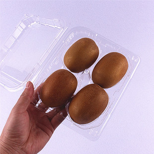 4 packed with columns Jiapeiqi kiwi fruit box 500G disposable transparent plastic blister box PET with lid