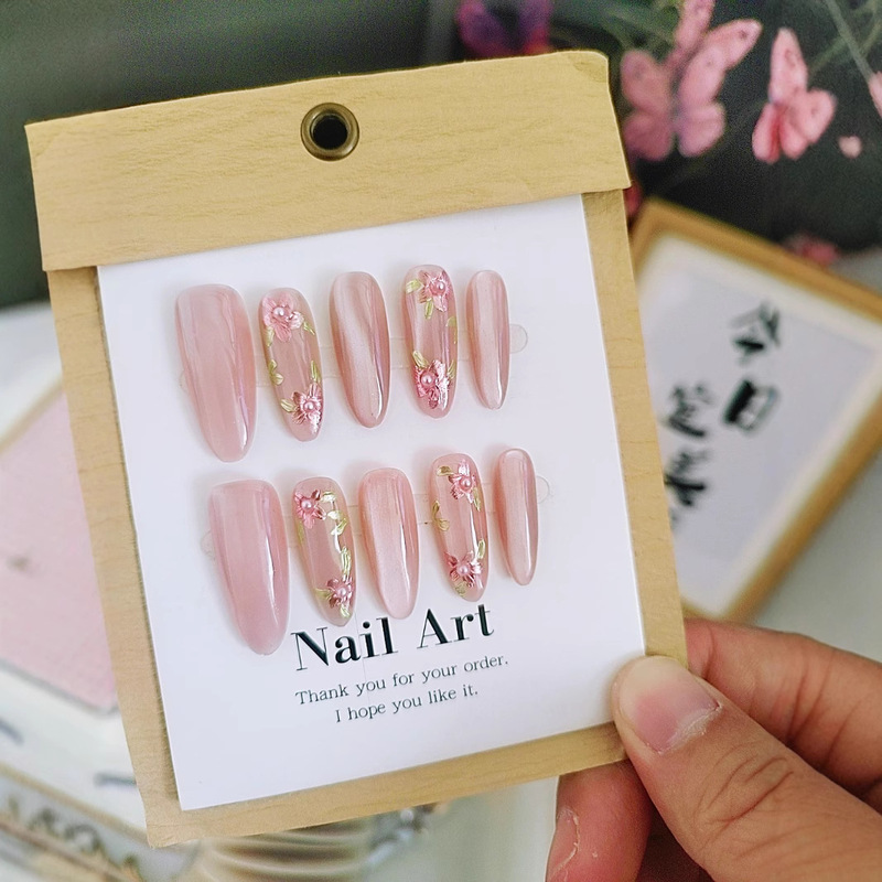 [Original] Hand-worn nail art patch high-end feeling summer pure hand-made pure temperament exquisite