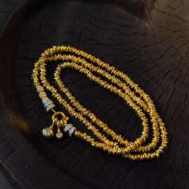 黄金色精致镶锆金巴盘缠手链女新中式轻奢锁骨链多圈手链手串配饰