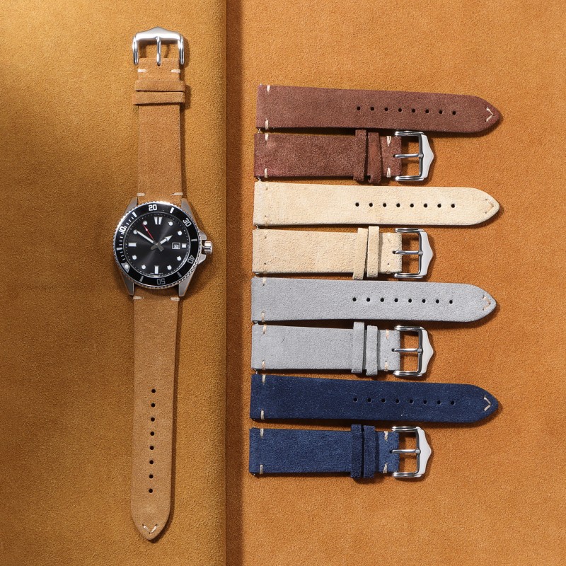 Hot-selling Suede Fur Leather Strap Huawei Samsung Universal Quick-release Retro Wrist Strap 20mm22mm