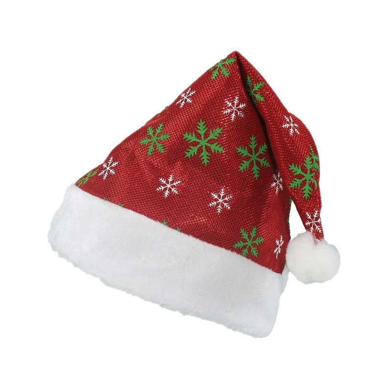 3.8绿白雪花毛绒边圣诞帽.jpg