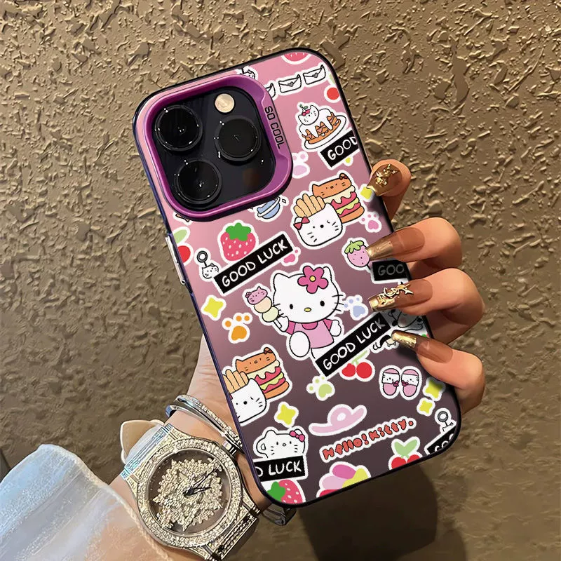 Чехол для телефона с рисунком Hello Kitty и яблоком, совместимый, мультяшный дизайн, для Pro 15 Plus Max, защита от падений
