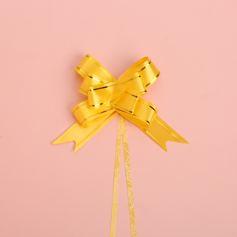 Borde dorado mano tire flor arco cinta regalo embalaje tire flor suministros de la sala de bodas boda decoración del coche de la boda tire Flor al por mayor